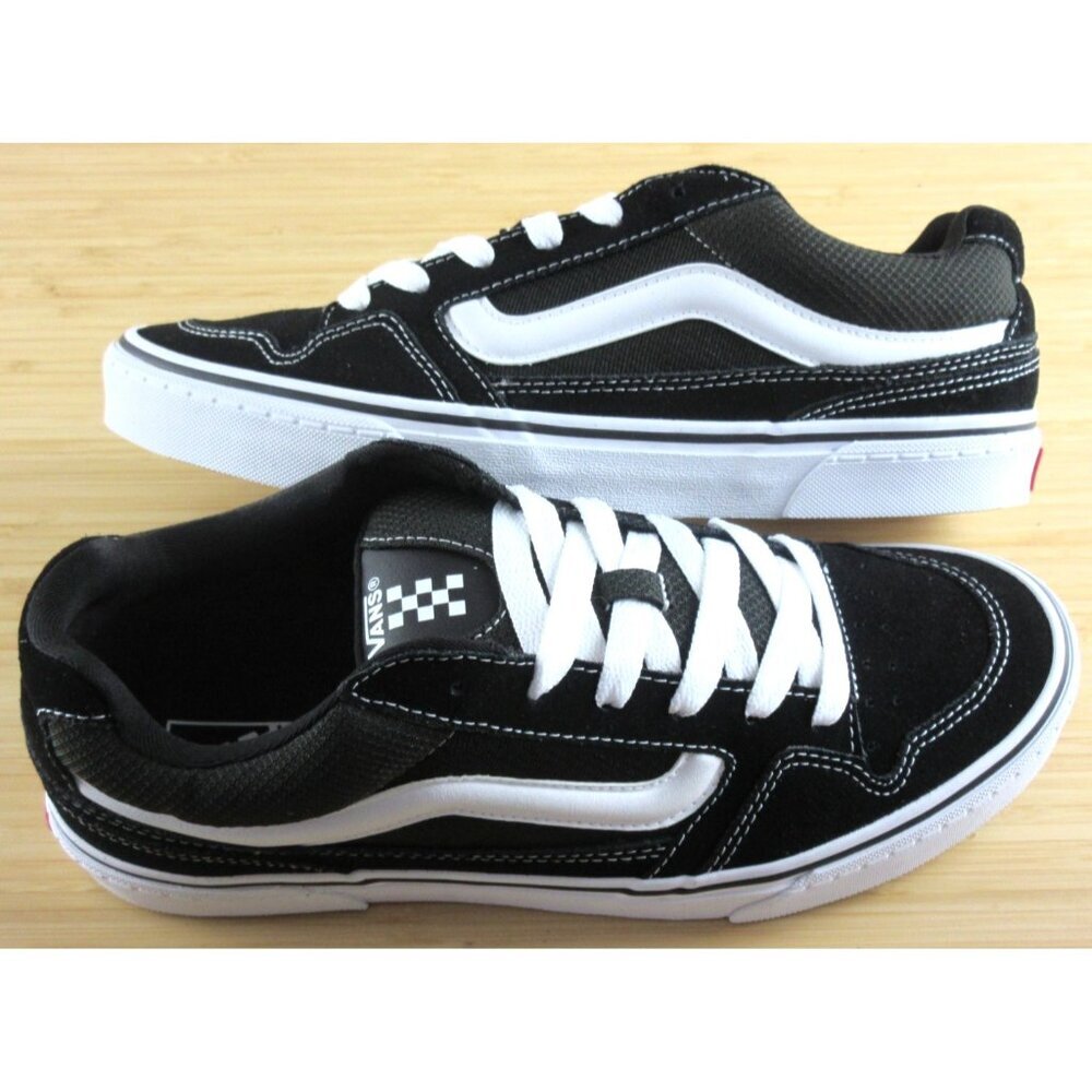 Vans Men's Caldrone Classic Suede Mesh Black White Skate Shoes sizes NEW